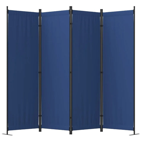 Blue Portable 4 Panel Folding Privacy Screens Room Divider For Room Separation or Office Bedroom