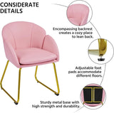 Flower Shaped Makeup Chair Vanity Chair with Golden Metal Legs for Living Room/Makeup Room/Bedroom/Home Office/Kitchen