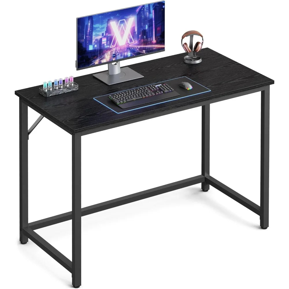 Computer Desk, Gaming Desk, Home Office Desk, for Small Spaces, 19.7 x 39.4 x 29.9 Inches, Industrial Style, Metal Frame, Black