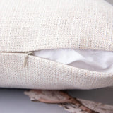45x45cm Rustic Linen Cushion Cover with Tassels Netural Lumbar Pillowcase Soft Decorative Cushion Case for Couch Sofa Bed Cream
