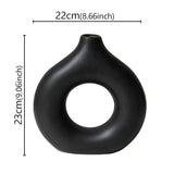 Flat Minimalist Simple Vase Donut Shape Single Flower Pot Home Wedding Decoratio Hollow Ornaments Circle Flower Arrangement Vase