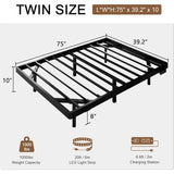 Floating Twin Bed Frame with Smart LED Lights and Charging Station, Modern Heavy Duty Metal Platform Bed, No Box Spring Needed,