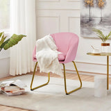 Flower Shaped Makeup Chair Vanity Chair with Golden Metal Legs for Living Room/Makeup Room/Bedroom/Home Office/Kitchen