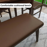 5-Piece Solid Wood Indoor Modern Rectangular Dining Table Set for 4 with Chairs and Bench,Table and Chairs Set