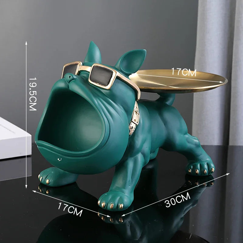 30cm Home Decor Bulldog Figurine Dog Statue Storage Box Animal Ornament Resin Craft Art Sculpture Figurine Home Puppy Sculpture