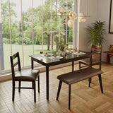 5-Piece Solid Wood Indoor Modern Rectangular Dining Table Set for 4 with Chairs and Bench,Table and Chairs Set