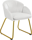 Flower Shaped Makeup Chair Vanity Chair with Golden Metal Legs for Living Room/Makeup Room/Bedroom/Home Office/Kitchen