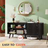 TV Stand for 55 Inch TVs, Entertainment Center with Storage Cabinet, Mid-Century TV Stands for Living Room and Bedroom, 50"