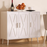 Kitchen Sideboard Buffet Cabinet with 3 Doors, Farmhouse Kitchen Storage Cabinet with Adjustable Shelves, Modern Coffee BarCabin