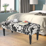 39.4" Ottoman Bench, Fabric Rectangular Upholstered Bedroom Benches Footstool with Wood Legs, for Entryway Dining Room