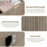 Fluted 9 Drawers Dresser, 59.1" Wide Modern Chest of Drawers with Metal Handle, Large Dresser TV Stand, Wood Drawer Organizer fo