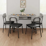 Dining Table Set for 4 with Storage Rack, 5-Piece Kitchen Table and Upholstered Chairs of 4, Wood Tabletop & Heavy-Du
