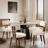 Mid Century Modern Upholstered Side Chairs with Curved Backrest for Kitchen, Dining Room, Restaurant