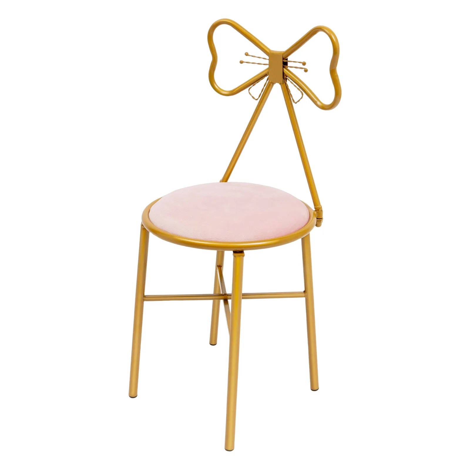 Butterfly Backrest Chair Velvet Accent Chair Soft Flannelette Cushion Vanity Stool Elegant Dining/Lounge Chair