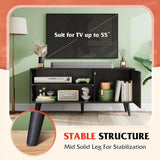 TV Stand for 55 Inch TVs, Entertainment Center with Storage Cabinet, Mid-Century TV Stands for Living Room and Bedroom, 50"