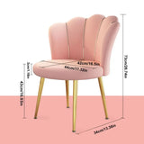1Pc Vanity Chair with Golden Legs, Mid Century Modern Accent Chair, Upholstered Velvet Dining Chair with Back for Waiting Room