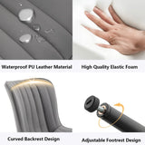 Leather Dining Chairs Set of 6, Upholstered Dining Room Chairs with Metal Legs, Modern Dining Chair for Room, Kitchen (Gr