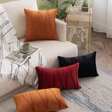 30x50cm 45x45cm 50x50cm Stripe Velvet Throw Pillow Cover Boho Farmhouse Orange Cushion Cover Modern Throw Square Cozy Pillowcase