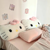 Sanrio Big Size Hello Kitty Back Cushion Stuffed Anime Sofa Bed White Cat Pillow Cuddly Plushies Washable Home Decor Gifts Girl