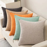 Scandinavian ins style solid colour pillow cover heavy cotton linen living room sofa cushion winter waist pillow case
