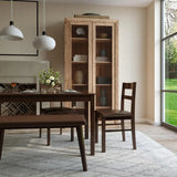 5-Piece Solid Wood Indoor Modern Rectangular Dining Table Set for 4 with Chairs and Bench,Table and Chairs Set