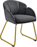 Flower Shaped Makeup Chair Vanity Chair with Golden Metal Legs for Living Room/Makeup Room/Bedroom/Home Office/Kitchen