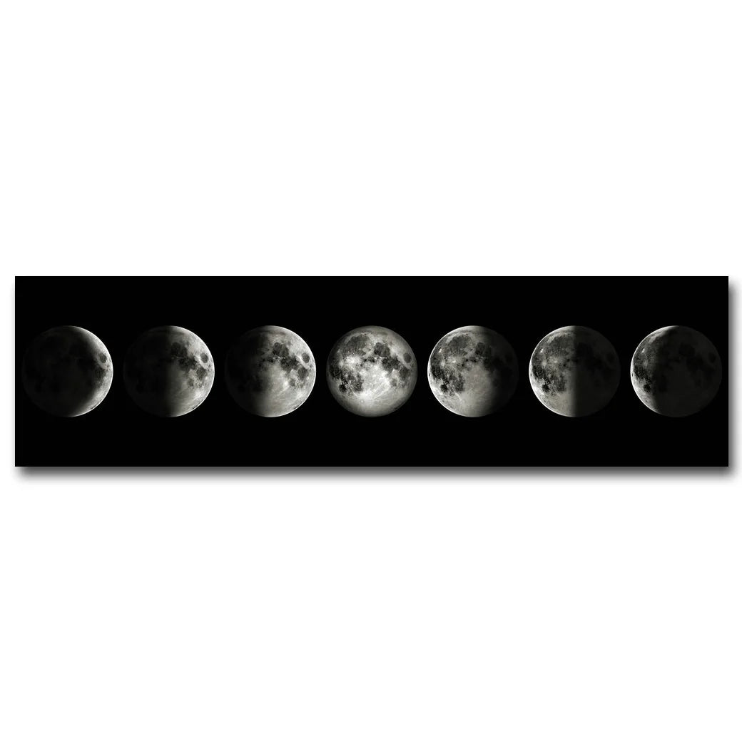 Black and White Moon Phase Posters, Aesthetic Canvas Prints, Painting Wall Picture for Living Room, Bar, Cafe, Home Decor