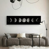 Black and White Moon Phase Posters, Aesthetic Canvas Prints, Painting Wall Picture for Living Room, Bar, Cafe, Home Decor