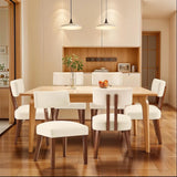 Mid Century Modern Upholstered Side Chairs with Curved Backrest for Kitchen, Dining Room, Restaurant