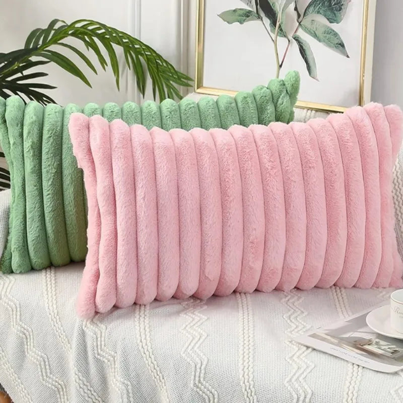 30x50cm 45x45cm Throw Pillow Covers Faux Fur Plush Decorative Couch Cushion Case Soft Pillowcase Orange Saga Green Pink Cream 쿠션