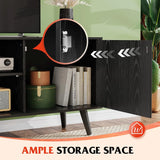 TV Stand for 55 Inch TVs, Entertainment Center with Storage Cabinet, Mid-Century TV Stands for Living Room and Bedroom, 50"