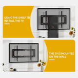 Black TV Stands for Living Room w/Power Outlet, TV Stand with Mount, LED Entertainment Center for 70/65/60 inch TV