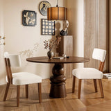 Mid Century Modern Upholstered Side Chairs with Curved Backrest for Kitchen, Dining Room, Restaurant