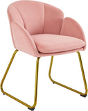 Flower Shaped Makeup Chair Vanity Chair with Golden Metal Legs for Living Room/Makeup Room/Bedroom/Home Office/Kitchen