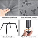 Living Room Chairs Faux Leather Accent Tufted Accent Chair Armchair for Kitchen Leisure Bedroom and Reataurant, Gray