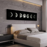 Black and White Moon Phase Posters, Aesthetic Canvas Prints, Painting Wall Picture for Living Room, Bar, Cafe, Home Decor