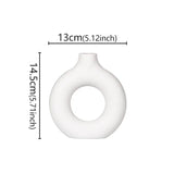 Flat Minimalist Simple Vase Donut Shape Single Flower Pot Home Wedding Decoratio Hollow Ornaments Circle Flower Arrangement Vase