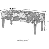 39.4" Ottoman Bench, Fabric Rectangular Upholstered Bedroom Benches Footstool with Wood Legs, for Entryway Dining Room