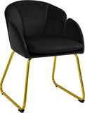 Flower Shaped Makeup Chair Vanity Chair with Golden Metal Legs for Living Room/Makeup Room/Bedroom/Home Office/Kitchen