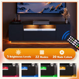 TV Stand for 65 Inch TV, Modern Entertainment Center with LED, 58" TV Console with Storage Cabinet, TV Stands for Living Room