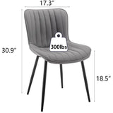 Leather Dining Chairs Set of 6, Upholstered Dining Room Chairs with Metal Legs, Modern Dining Chair for Room, Kitchen (Gr