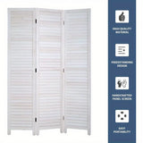 3 Panel Room Divider Wood Privacy Screen 5.75 Ft Indoor Folding Portable Screen
