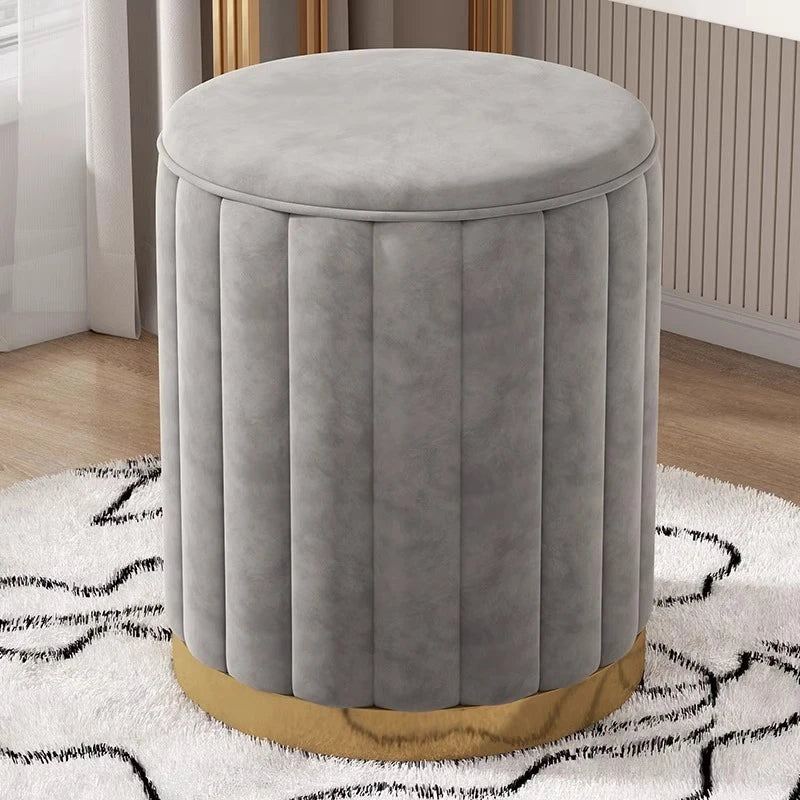 Light Luxury Dressing Stool Soft Bag Master Bedroom Modern and Simple Internet Red Stool Female Dressing Table Stool Round Stool