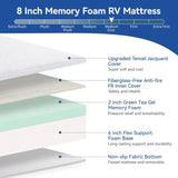 Extra Firm Twin Size Mattress 8Inch with Tencel Cover,CertiPUR-US High Density Bed-Mattress in Box for Back Pain in USA75''x39''